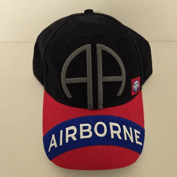 Eagle Crest Cap US Army 82ND Airborne Strapback Hat Black Made In‎ USA Military - Picture 1 of 6